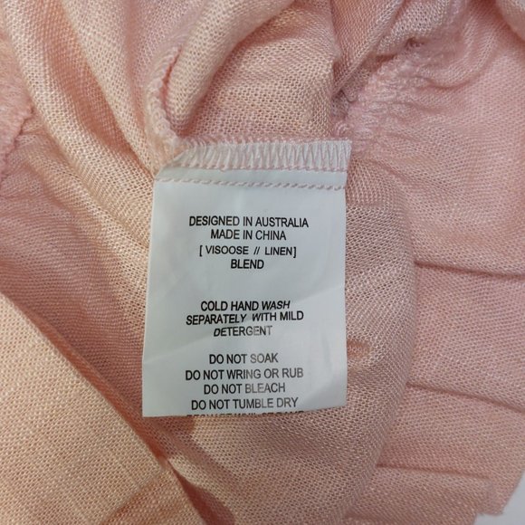 Petal & Pup Pink Crop Linen Blend Top - US Size 4 - Picture 5 of 5